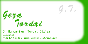 geza tordai business card